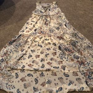 BOHO hippie high low shoulder strap dress